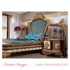 Tempat Tidur Ukiran Jepara Mewah Warna Emas Seri Baroque