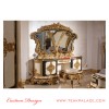 Tempat Tidur Mewah Ukiran warna Emas Seri Baroque Tempat Tidur Mewah Ukiran warna Emas Seri Baroque