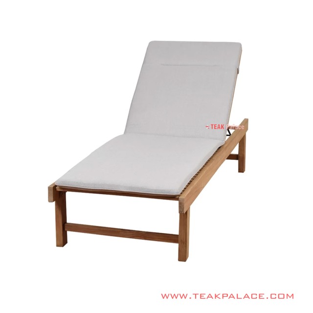 Sun Lounger Kolam Renang Alpha Minimalis Natural With Cushion
