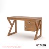 Meja Kantor 1/2 Biro Minimalis Modern Kayu Jati Seri Banda Meja Kantor 1/2 Biro Minimalis Modern Kayu Jati Seri Banda