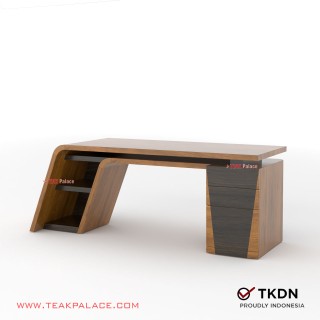 Meja Kantor Mewah Modern Minimalis Jati VIXI Meja Kantor Mewah Modern Minimalis Jati VIXI