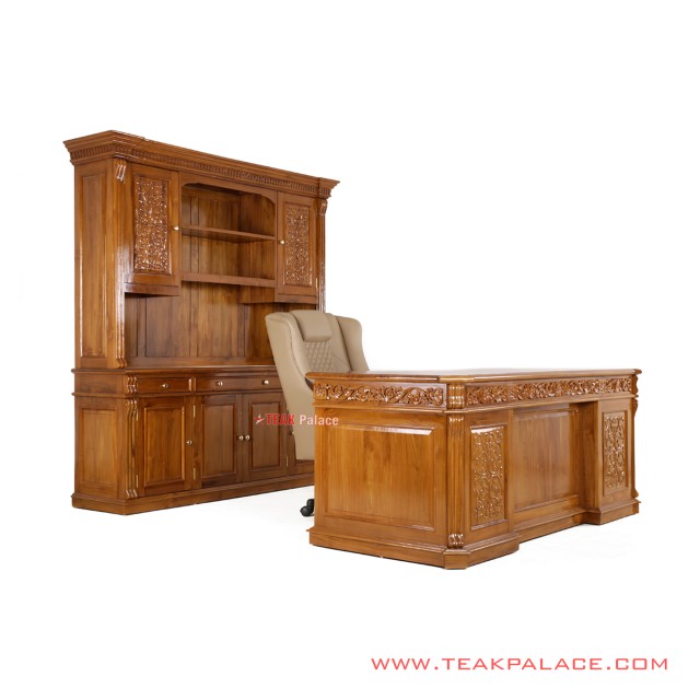 Set Meja Kantor Seri Palembang Minimalis Jati