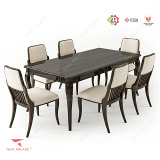 Meja Makan Minimalis 6 Kursi Kayu Jati Seri Jimbaran - Mewah & Elegan Meja Makan Minimalis 6 Kursi Kayu Jati Seri Jimbaran - Mewah & Elegan