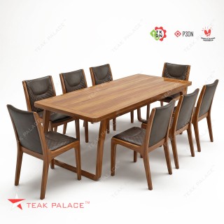 Meja Makan Minimalis Mewah 8 Kursi Kayu Jati Seri Manado| TEAK PALACE