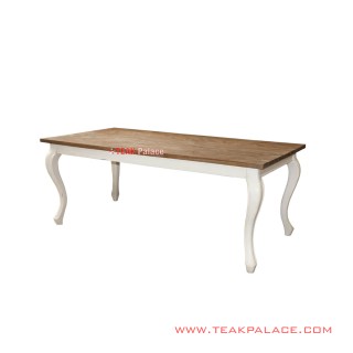 Meja Makan Seri Aulia White Rustic Minimalis Klasik