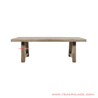 Meja Makan Kayu Jati Solid Minimalis White Wash Rustic Seri Felix Meja Makan Kayu Jati Solid Minimalis White Wash Rustic Seri Felix