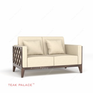 Sofa Kayu Jati Unik Alvaro Krem