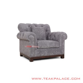 Sofa Jati Minimalis Abu-Abu Robinson Single seater Sofa Jati Minimalis Abu-Abu Robinson Single seater