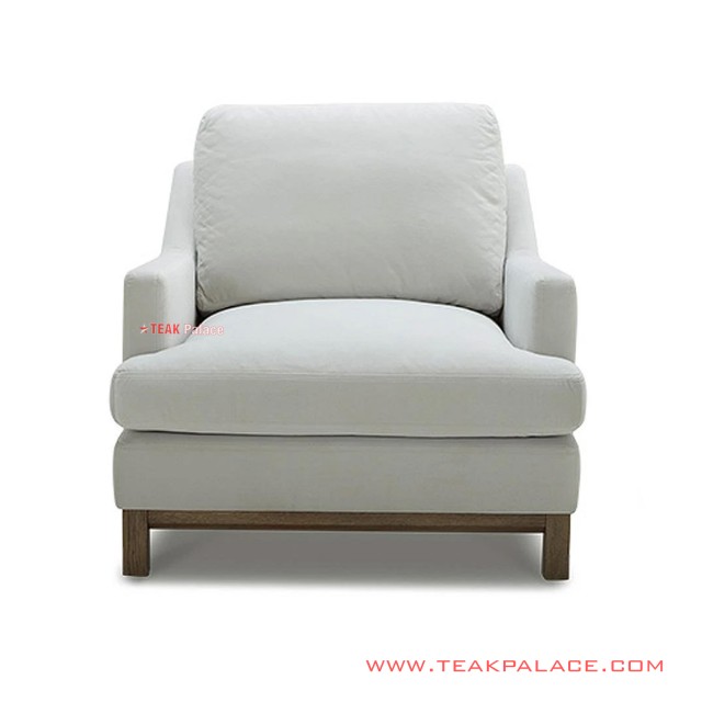 Armchair Jati Hamilton White Minimalis