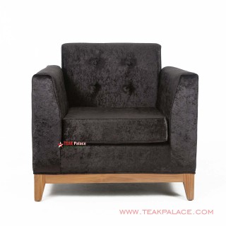 Kursi Sofa Jati Single Seri Riau Kain Hitam Kursi Sofa Jati Single Seri Riau Kain Hitam