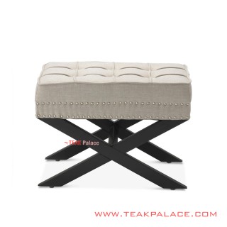 Stool Hitam Jati Minimalis Andriana Cream
