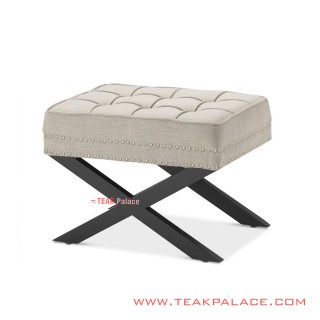 Stool Hitam Jati Minimalis Andriana Cream