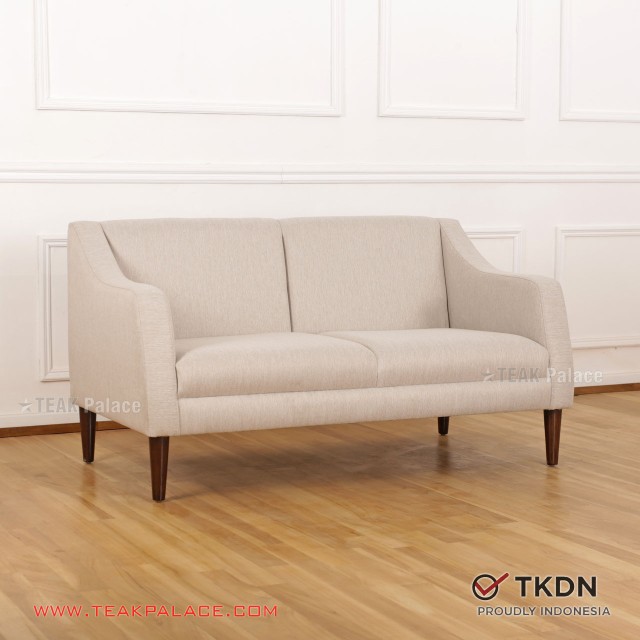 Sofa 2 Dudukan Minimalis Cellini Kain Krem TKDN