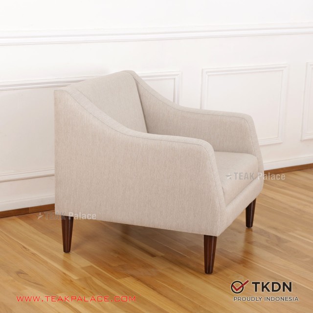 Sofa Single Minimalis Cellini Kain Krem TKDN Sofa Single Minimalis Cellini Kain Krem TKDN