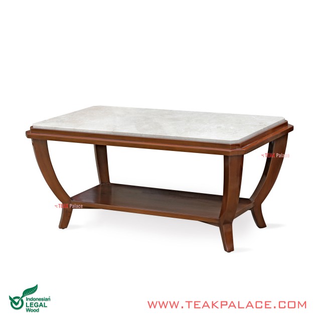 Meja Tamu Jati Klasik Modern Marmer Seri Jasmine Meja Tamu Jati Klasik Modern Marmer Seri Jasmine