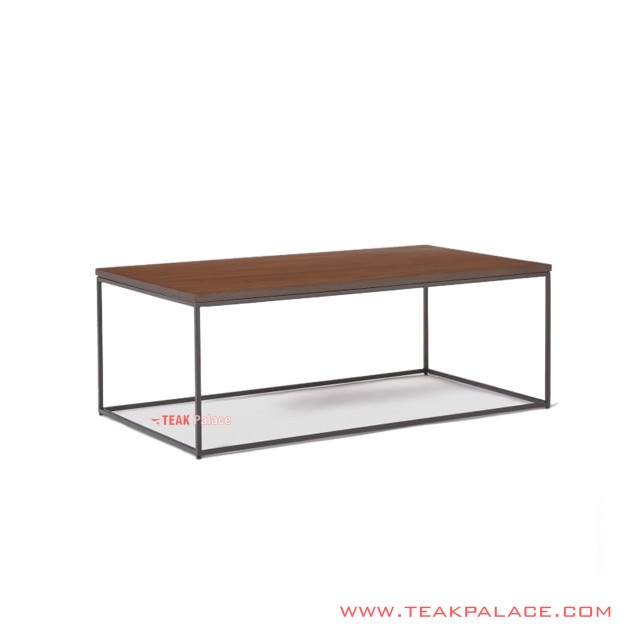 Meja Tamu Minimalis Modern Rangka Besi Top Daun Kayu Jati Salak Brown Tua Seri Aespa Meja Tamu Minimalis Modern Rangka Besi Top Daun Kayu Jati Salak Brown Tua Seri Aespa