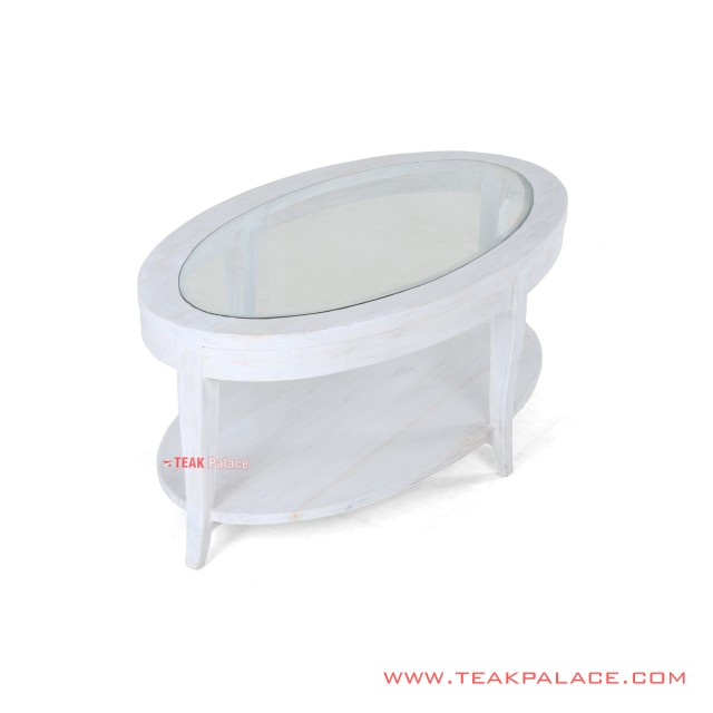 Coffe Table Ovale Duco Putih Minimalis Coffe Table Ovale Duco Putih Minimalis