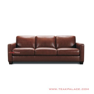 Sofa 3 Dudukan Kulit Coklat Botanic Jati Sofa 3 Dudukan Kulit Coklat Botanic Jati