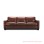 Sofa 3 Dudukan Kulit Coklat Botanic Jati