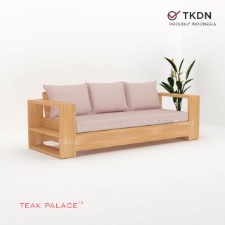 Bale Minimalis Bangku Sofa Jati Uluwatu 3 Dudukan