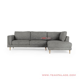 Sofa Sudut Ayudia Jati Natural Revina Grey