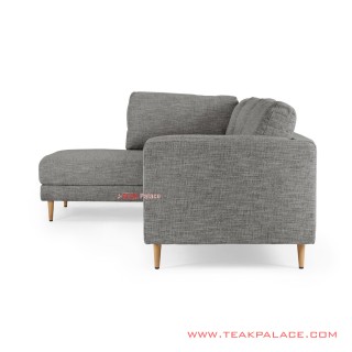 Sofa Sudut Ayudia Jati Natural Revina Grey Sofa Sudut Ayudia Jati Natural Revina Grey