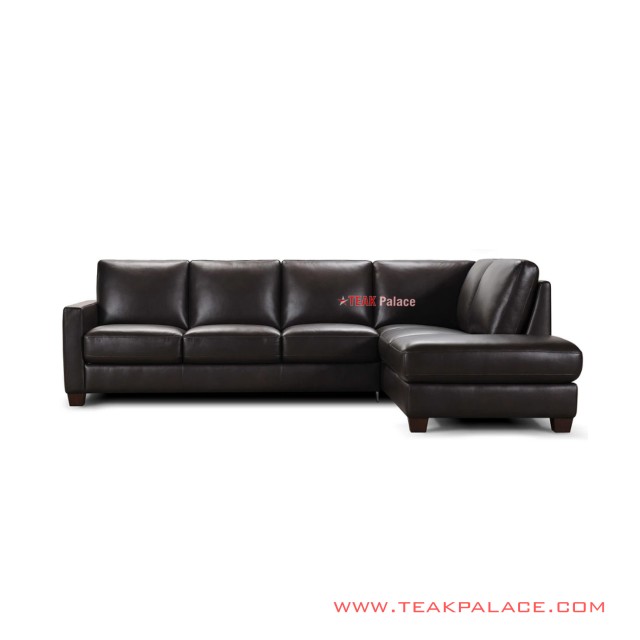 Sofa Sudut L Jati Hitam Botanic Minimalis