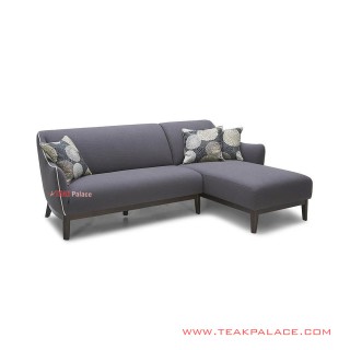 Sofa L Viana Dolphin Jati Black Walnut Minimalis Sofa L Viana Dolphin Jati Black Walnut Minimalis