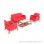 Set Kursi Tamu Minimalis Kuta Merah