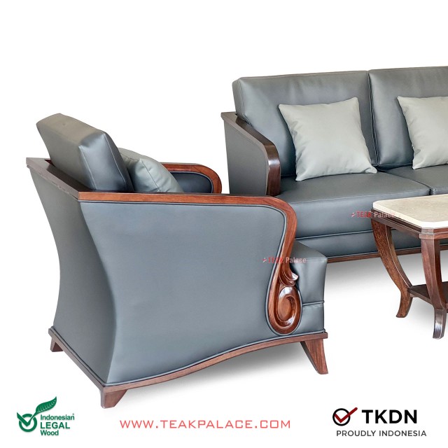 Kursi Tamu Sofa Kayu Jati Kulit Grey Lunia 211 Terbaru 2023 Kursi Tamu Sofa Kayu Jati Kulit Grey Lunia 211 Terbaru 2023