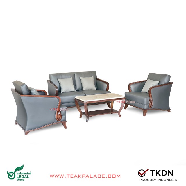 Kursi Tamu Sofa Kayu Jati Kulit Grey Lunia 211 Terbaru 2023 Kursi Tamu Sofa Kayu Jati Kulit Grey Lunia 211 Terbaru 2023
