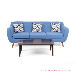 Sofa Dina 3 Dudukan Set Meja tamu Biru Balck Walnut Sofa Dina 3 Dudukan Set Meja tamu Biru Balck Walnut