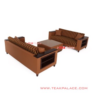 Sofa Jati Minimalis Modern Black Walnut Seri Garis