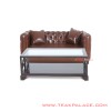 Sofa Santai Kayu Jati Brown Kulit Oscar Seri Diamond Sofa Santai Kayu Jati Brown Kulit Oscar Seri Diamond