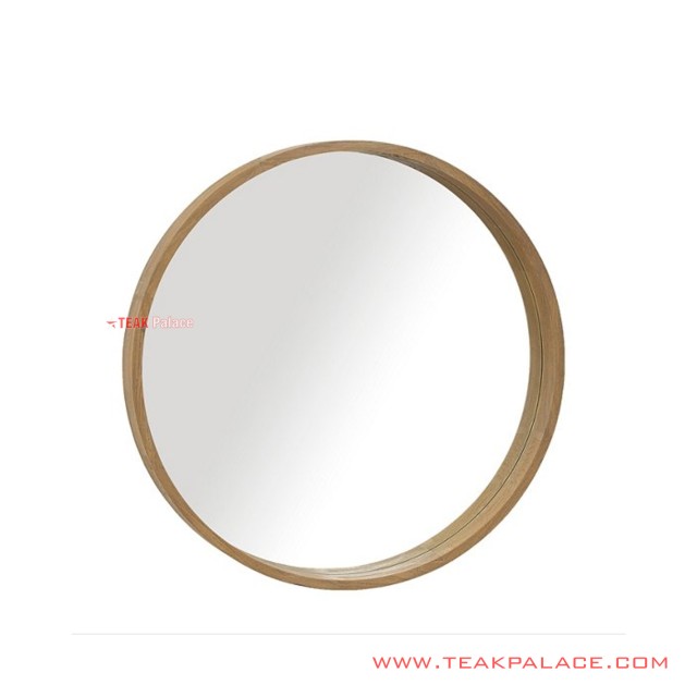 Cermin Dinding Bundar Minimalis Seri Capri Natural