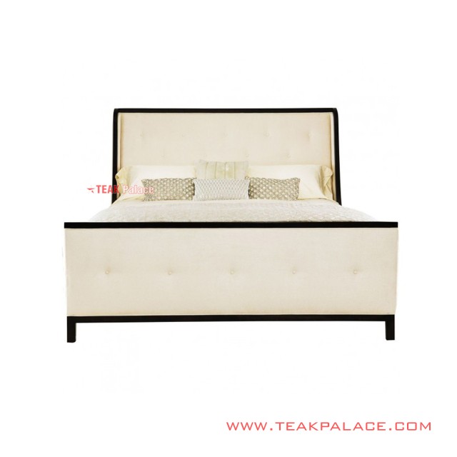 Tempat Tidur Kayu Seri Inako Black Walnut Sandaran Jok Kancing Tempat Tidur Kayu Seri Inako Black Walnut Sandaran Jok Kancing