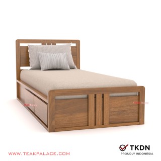 Dipan 2 Laci Minimalis Single Kayu Jati Devana 90