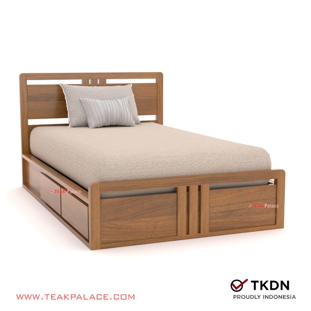 Tempat Tidur Minimalis Single 2 Laci Jati Devana 120 Tempat Tidur Minimalis Single 2 Laci Jati Devana 120