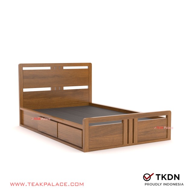 Tempat Tidur Minimalis Single 2 Laci Jati Devana 120 Tempat Tidur Minimalis Single 2 Laci Jati Devana 120