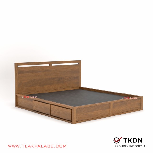 Tempat Tidur Minimalis 4 Laci King Size Ernest Kayu Jati 180 Tempat Tidur Minimalis 4 Laci King Size Ernest Kayu Jati 180