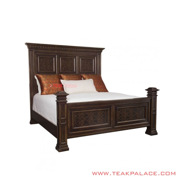 Tempat Tidur Ukir Kayu Jati Salak Brown Karawang Series Tempat Tidur Ukir Kayu Jati Salak Brown Karawang Series