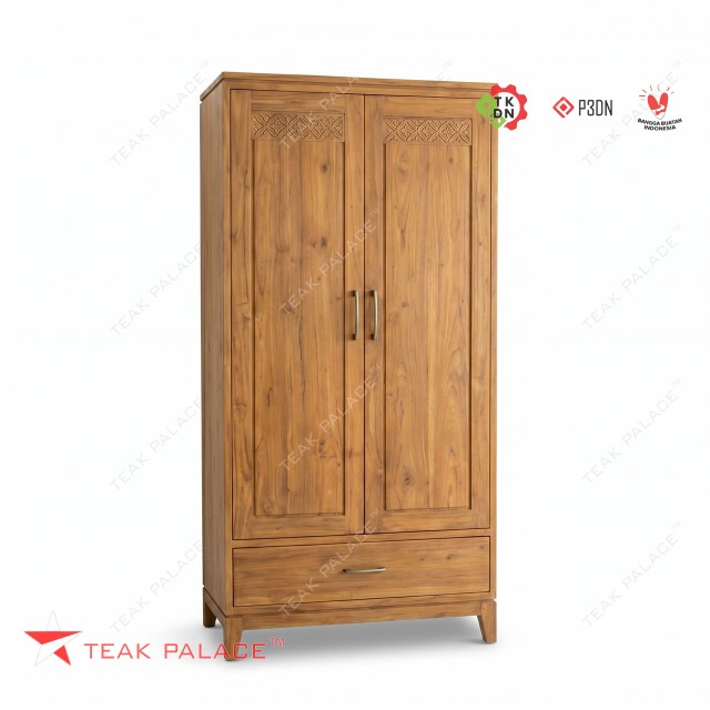Lemari Kayu Jati Minimalis 2 Pintu Seri Ubud - Elegan & Kokoh Lemari Kayu Jati Minimalis 2 Pintu Seri Ubud - Elegan & Kokoh