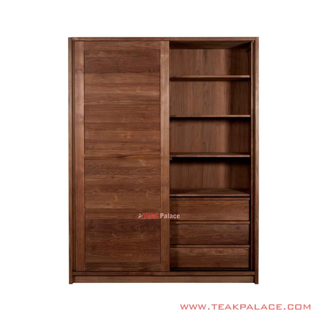 Lemari Pakaian Sliding Jati Natural Seri Surabaya Lemari Pakaian Sliding Jati Natural Seri Surabaya