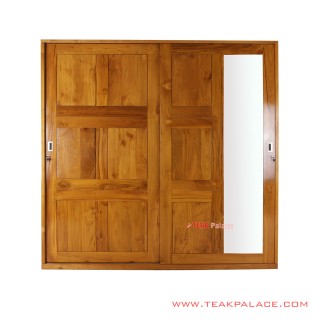 Lemari Pakaian 2 Pintu Sliding Golden Teak Seri Gilang