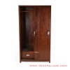 Lemari Pakaian 2 Pintu Sliding Kayu Jati Seri Masohi