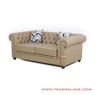 Sofa Chesterfield Kulit 2 Dudukan